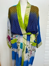 Top of the Line Silk Kimono Duster in an Abstract Mixed Print