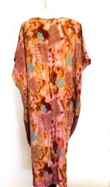 Kantha Bae Silk Butterfly Midi Muu, Rose/Orange