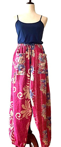 Kantha Bae Cool Kantha Cotton Joggers. Best Seller (Pink)