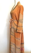 Top of the Line Silk Kimono Duster in a Peach Pastel Print