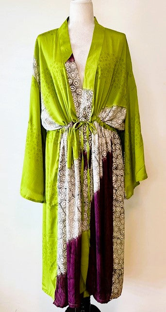 Kantha Bae Dreamweaver Silk Kimono Is A Statement Piece. (Lime)