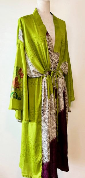 Kantha Bae Dreamweaver Silk Kimono Is A Statement Piece. (Lime)