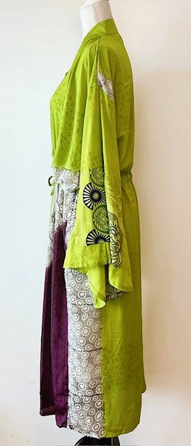 Kantha Bae Dreamweaver Silk Kimono Is A Statement Piece. (Lime)