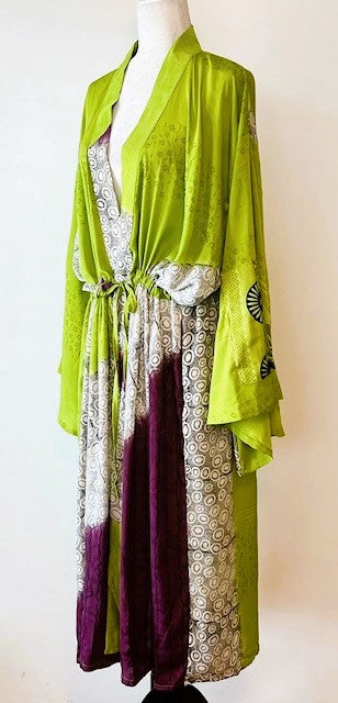 Kantha Bae Dreamweaver Silk Kimono Is A Statement Piece. (Lime)