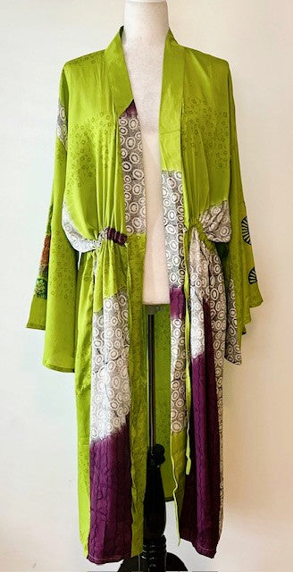 Kantha Bae Dreamweaver Silk Kimono Is A Statement Piece. (Lime)