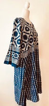 Stylish Block Print Midi Dress Is Subtle and Appealing (Indigo or Taupe)