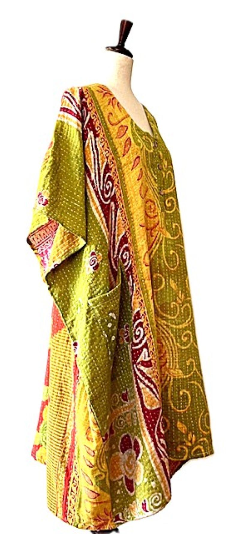 Kantha Bae Midi Muu Tunic (Lime Yellow)