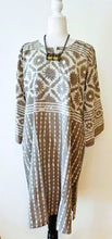 Stylish Block Print Midi Dress Is Subtle and Appealing (Indigo or Taupe)