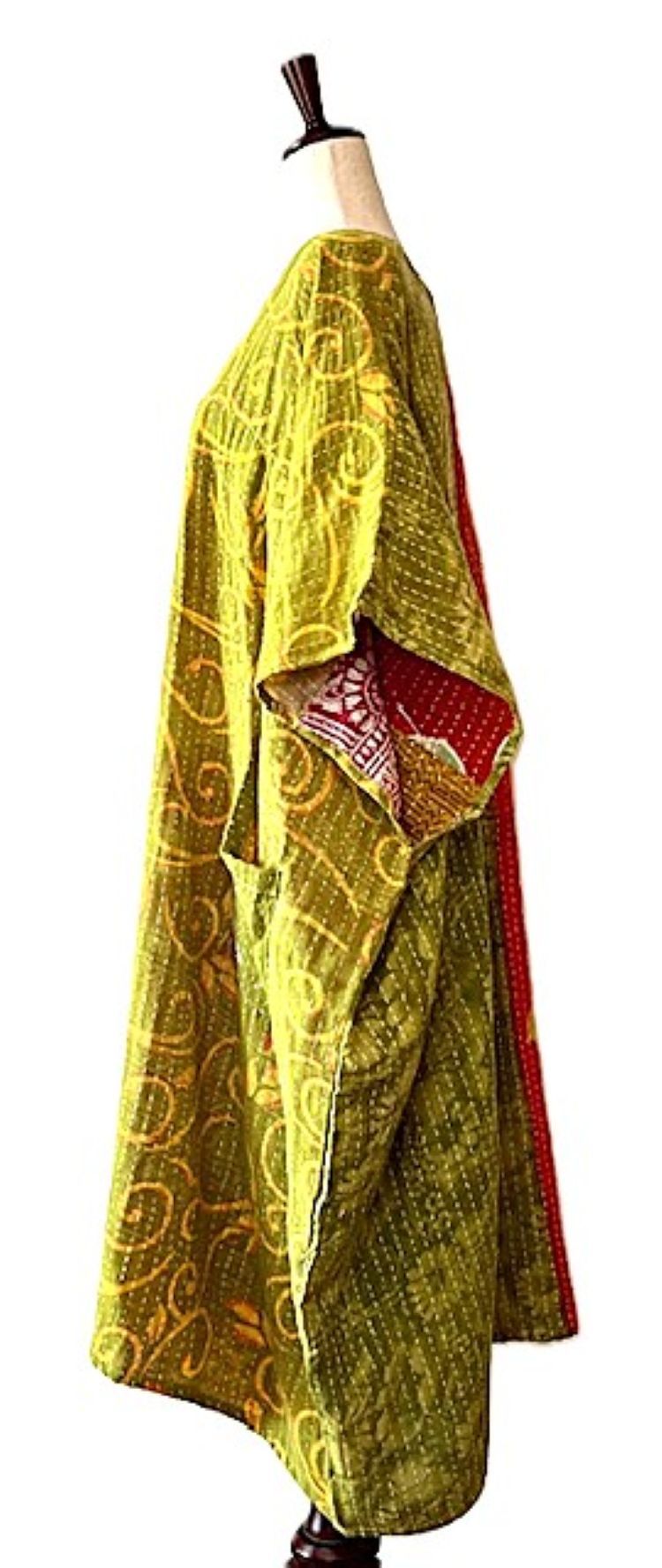 Kantha Bae Midi Muu Tunic (Lime Yellow)
