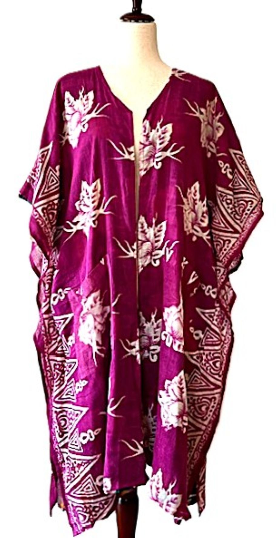 Kantha Bae Take It Easy Cotton Kimono, Fully Reversible.  (Grape Green)