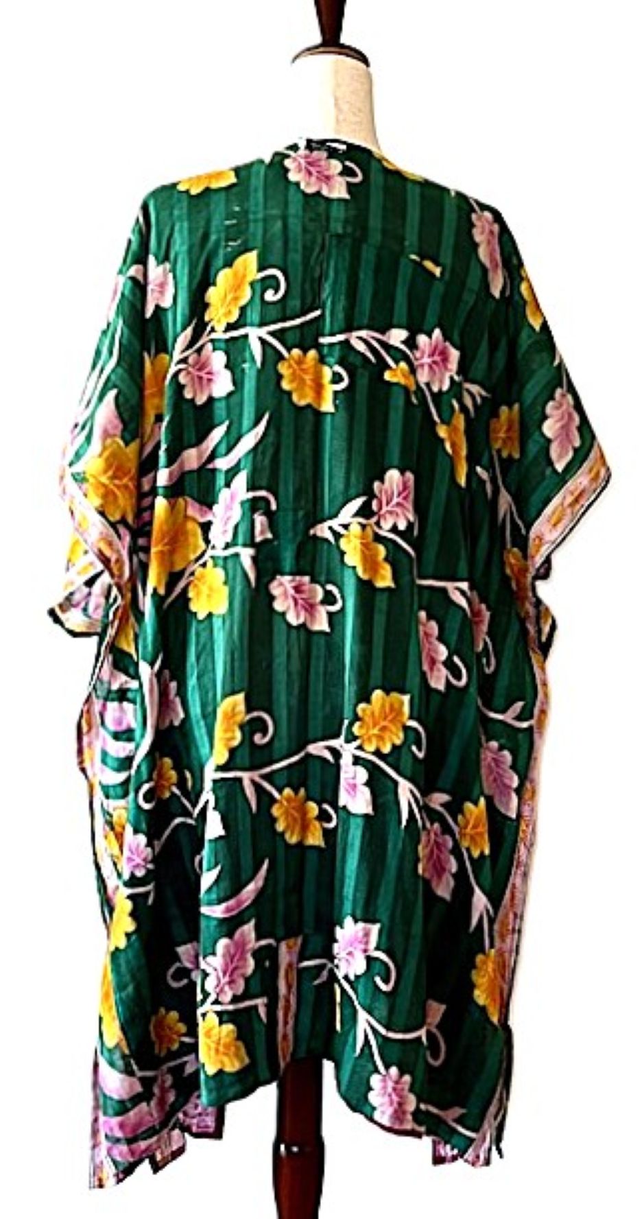 Kantha Bae Take It Easy Cotton Kimono, Fully Reversible.  (Grape Green)