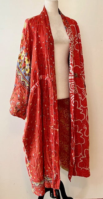 Kantha Bae Dreamweaver Kimono Is A Statement Piece. (Red and White)