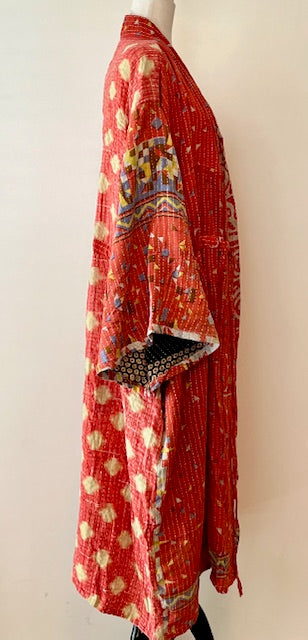 Kantha Bae Dreamweaver Kimono Is A Statement Piece. (Red and White)