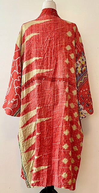 Kantha Bae Dreamweaver Kimono Is A Statement Piece. (Red and White)