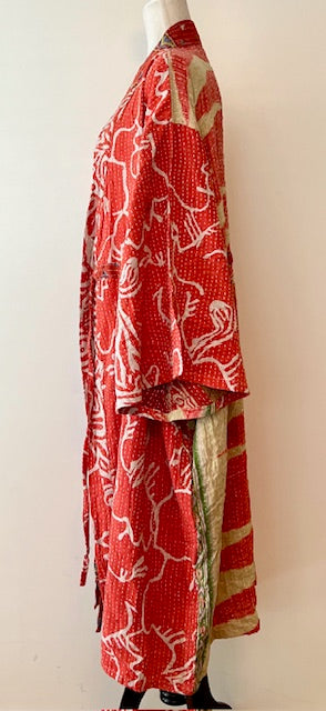 Kantha Bae Dreamweaver Kimono Is A Statement Piece. (Red and White)