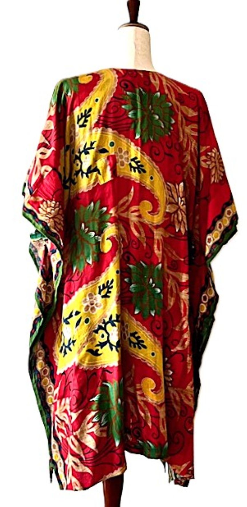 Kantha Bae Take It Easy Cotton Kimono, Fully Reversible. (Red Green)