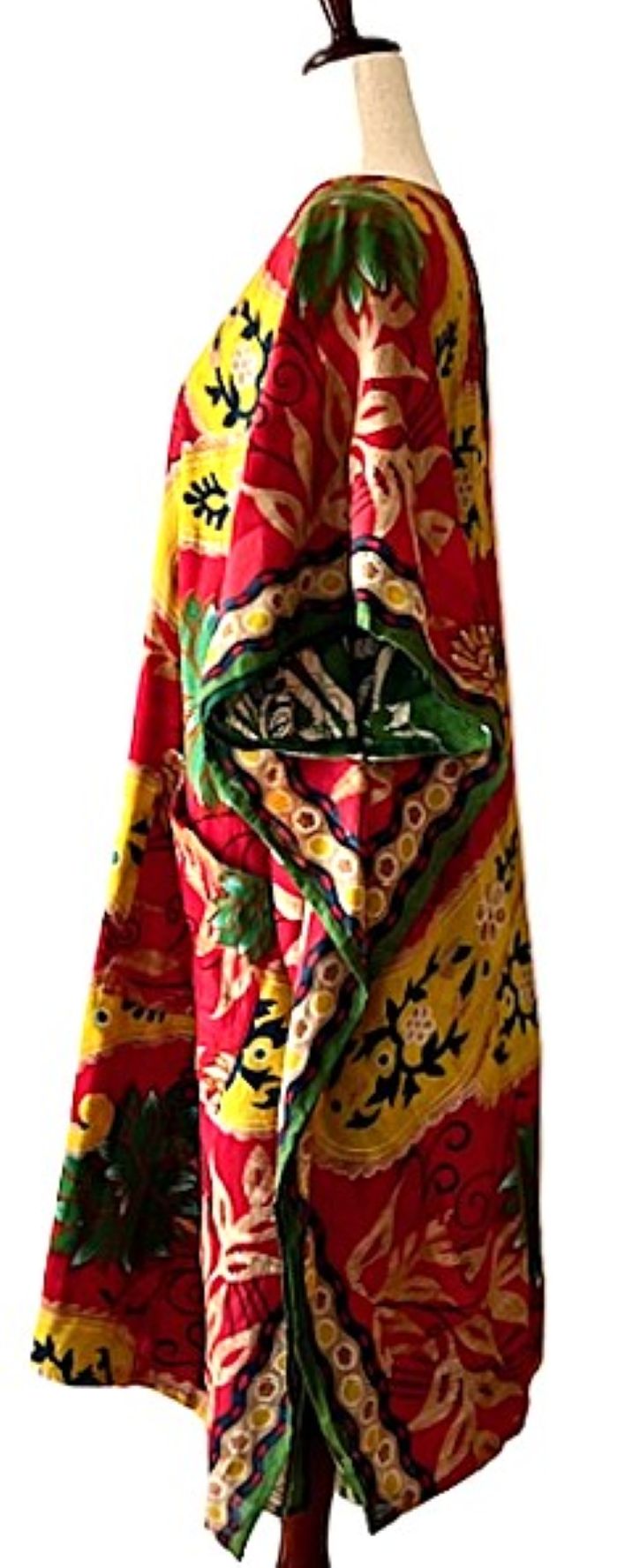 Kantha Bae Take It Easy Cotton Kimono, Fully Reversible. (Red Green)