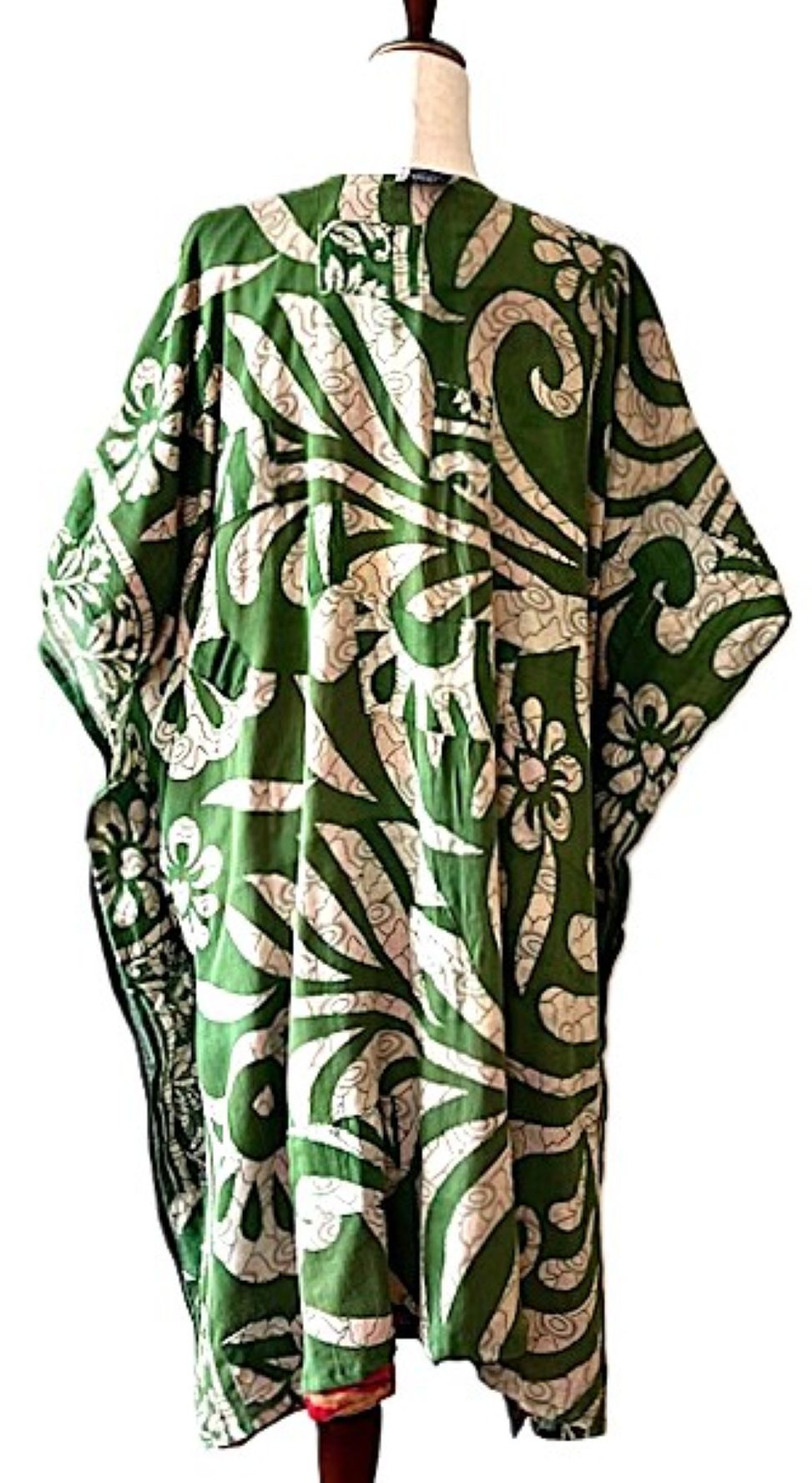 Kantha Bae Take It Easy Cotton Kimono, Fully Reversible. (Red Green)