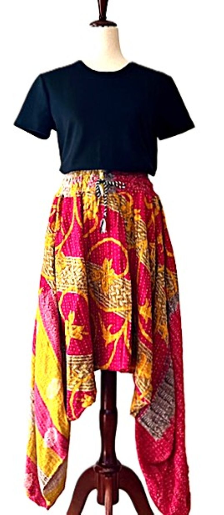 Kantha Bae Good Vibes Cotton Harem Pants. 2 Print Choices. (Red Yellow)