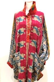 Designer Specialty Overblouse is Versatile: Coat, Coverup, or Top (Red Geo)