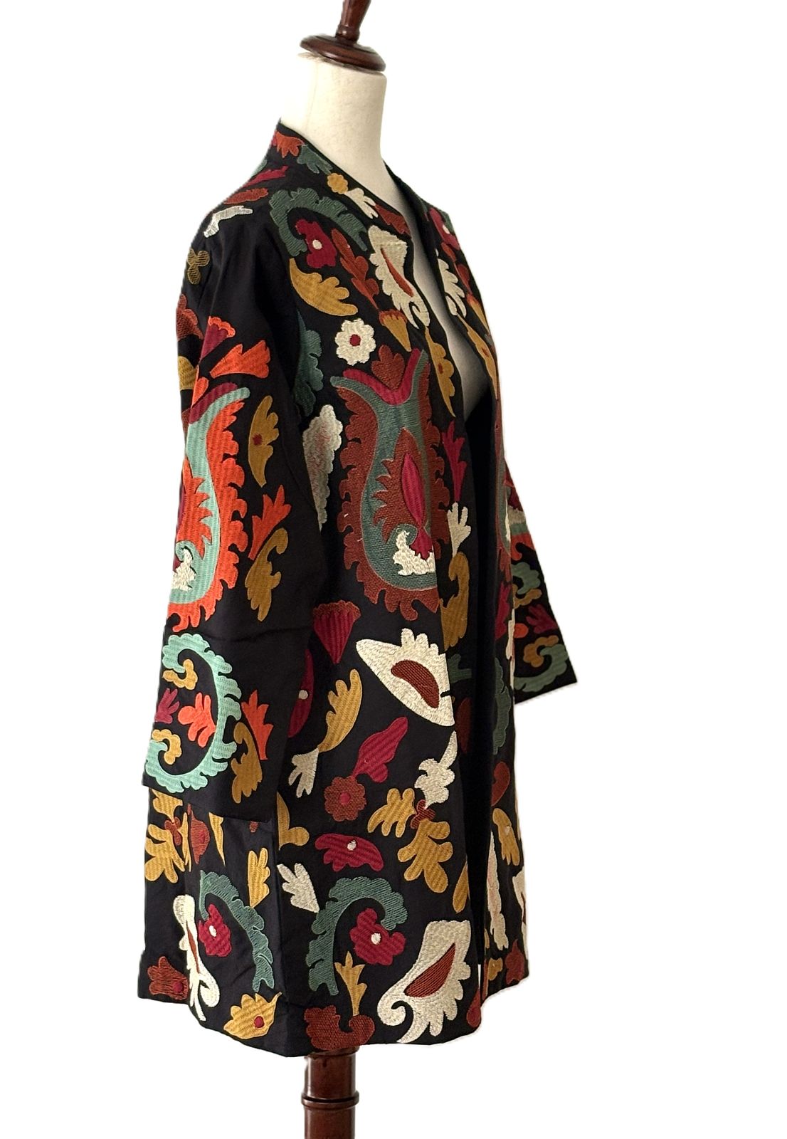 Specialty Collection: Refined, Quilted Hand Embroidered Stroller Jacket. Fully Embroidered.