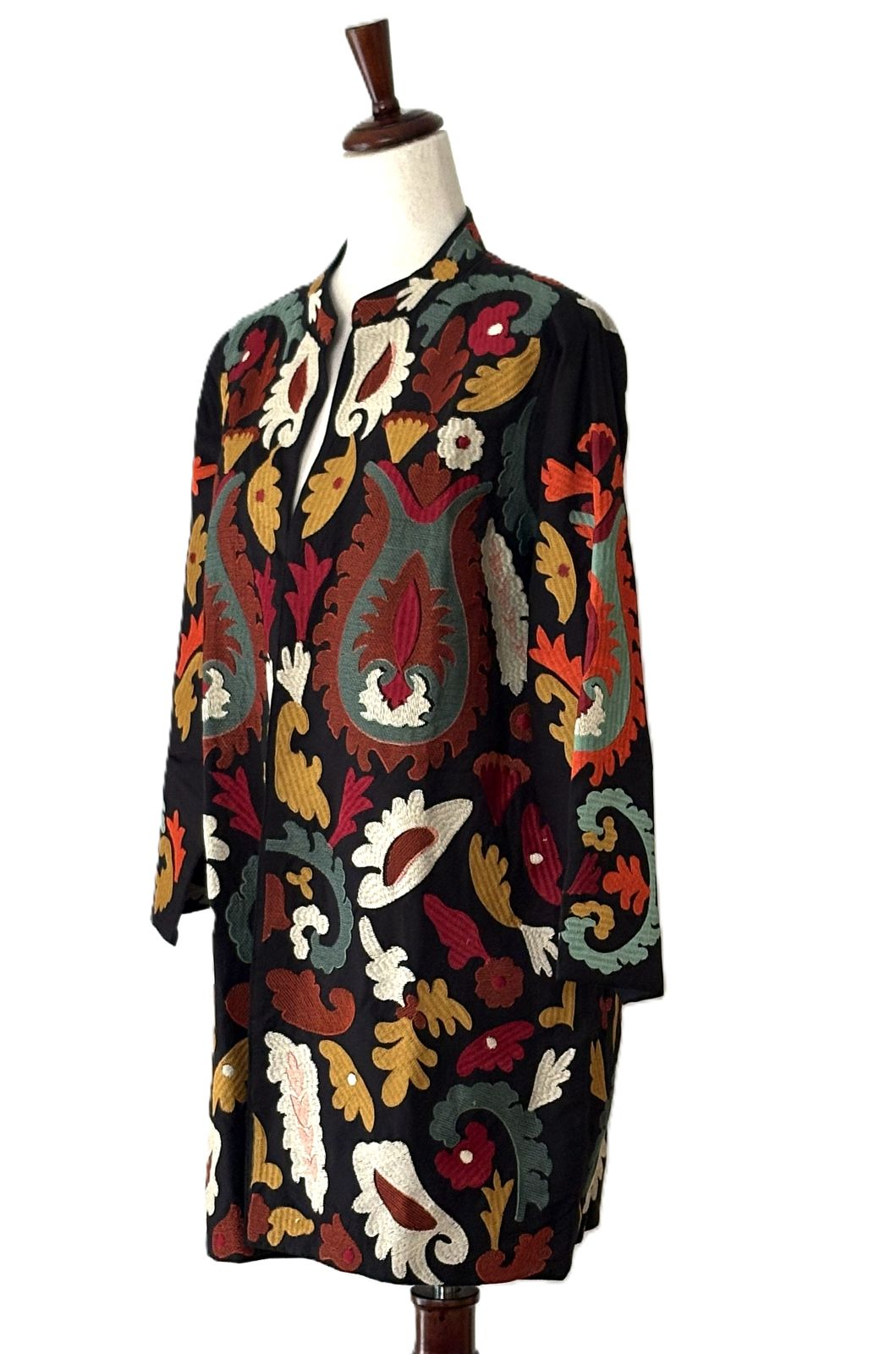 Specialty Collection: Refined, Quilted Hand Embroidered Stroller Jacket. Fully Embroidered.