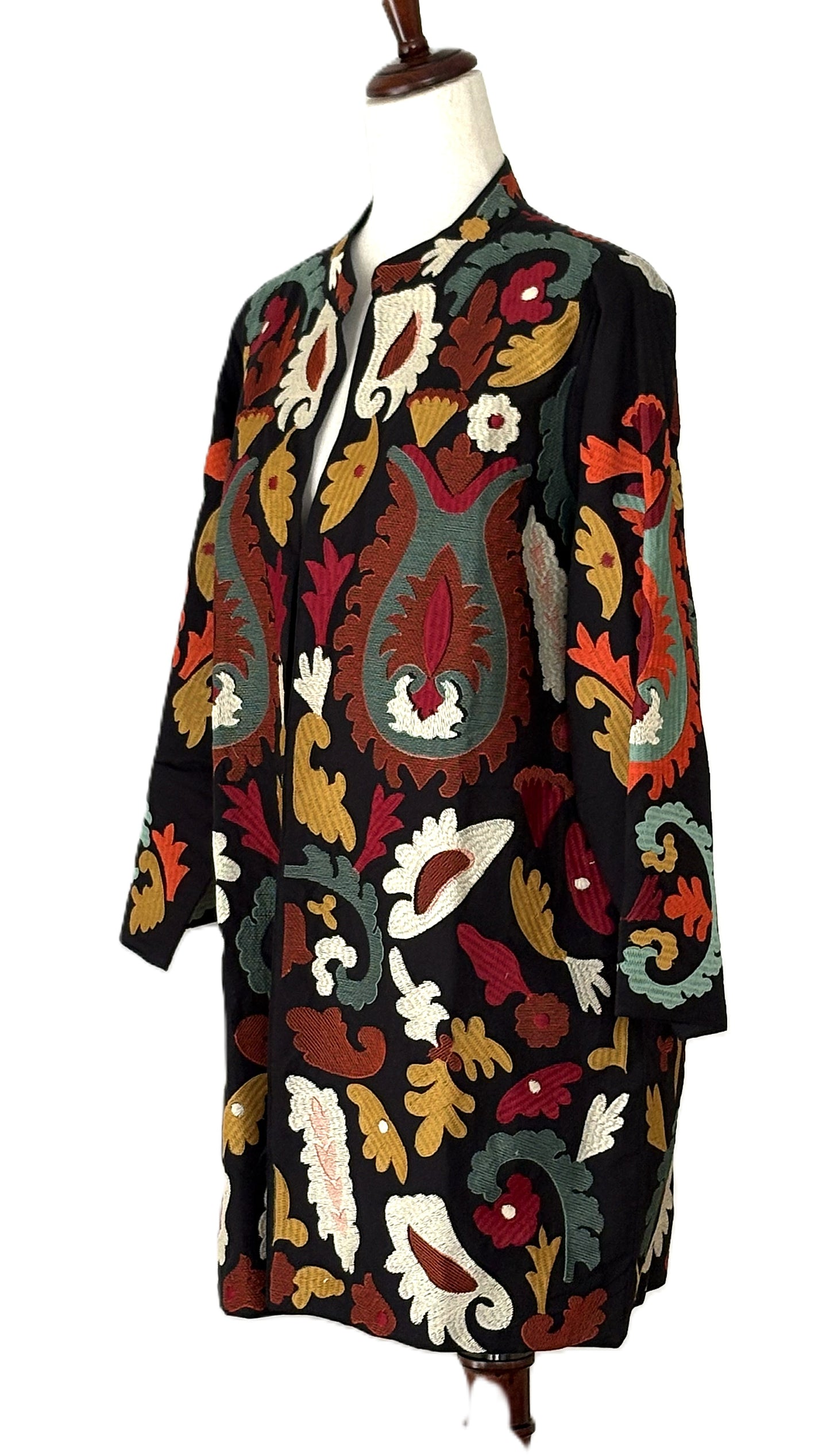 Specialty Collection: Refined, Quilted Hand Embroidered Stroller Jacket. Fully Embroidered.