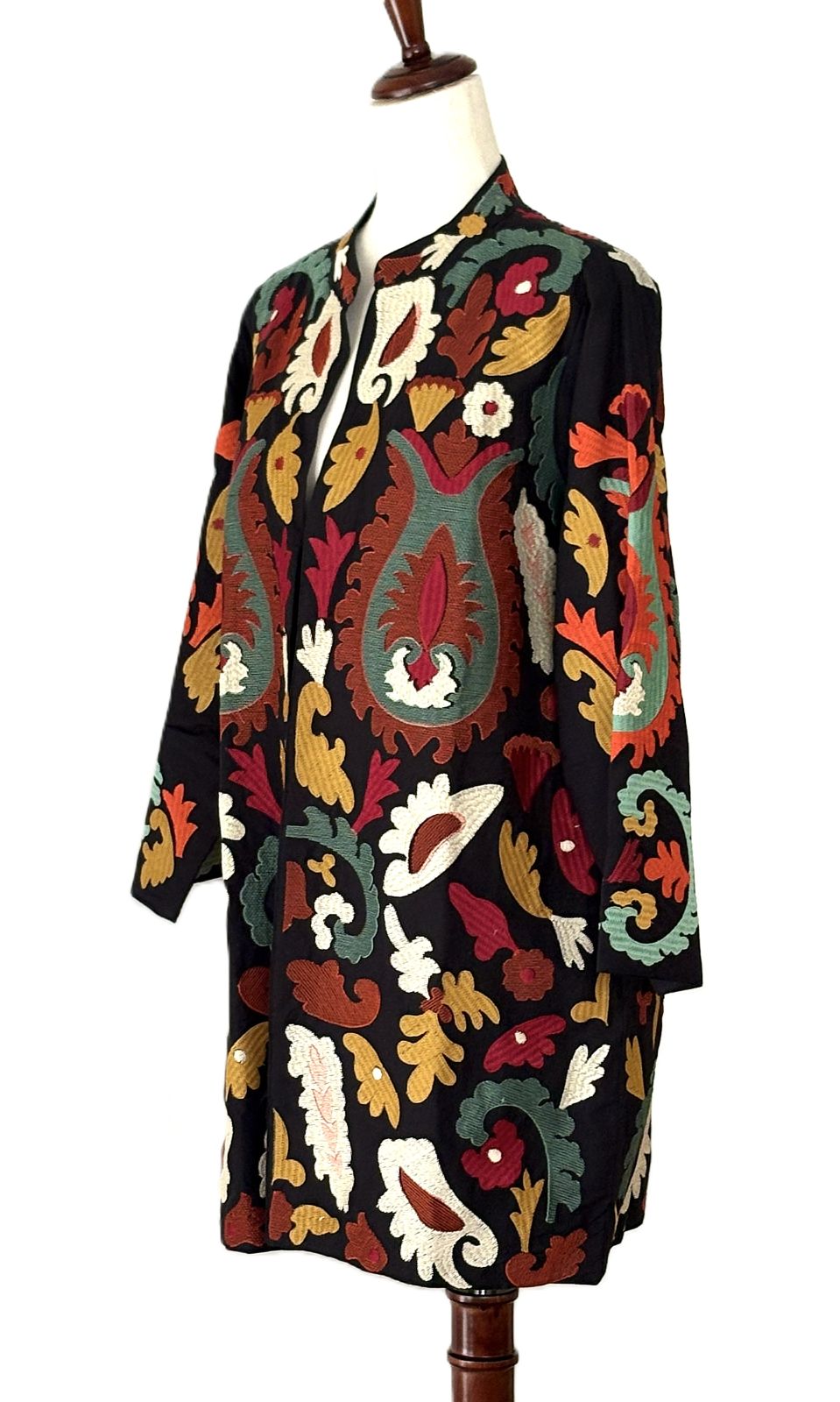 Specialty Collection: Refined, Quilted Hand Embroidered Stroller Jacket. Fully Embroidered.