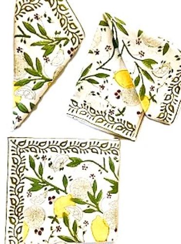 Table, Assorted Dinner Napkins Deliver Nature To Your Table. (Lemons)