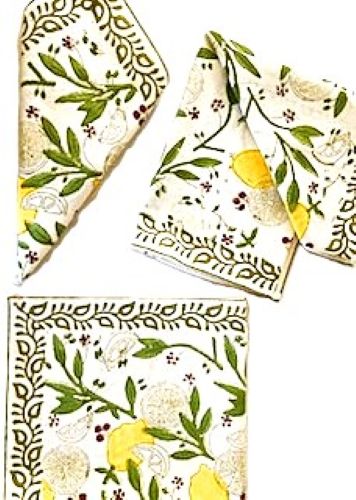 Table, Assorted Dinner Napkins Deliver Nature To Your Table. (Lemons)