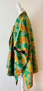 Mixed Print Silk Midi Dress: Comfy, Slimming, and Unique (Orange/Bronze)