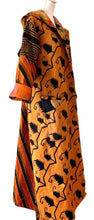 Mixed Print Silk Midi Dress: Comfy, Slimming, and Unique (Orange/Bronze)