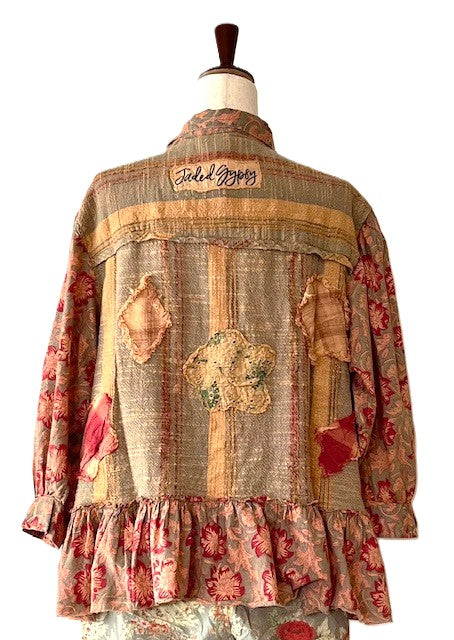 Top: Jaded Gypsy's Early Bloom Top Will  Charm You. Best Seller. (Mixed Print)