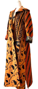 Mixed Print Silk Midi Dress: Comfy, Slimming, and Unique (Orange/Bronze)