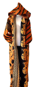 Mixed Print Silk Midi Dress: Comfy, Slimming, and Unique (Orange/Bronze)