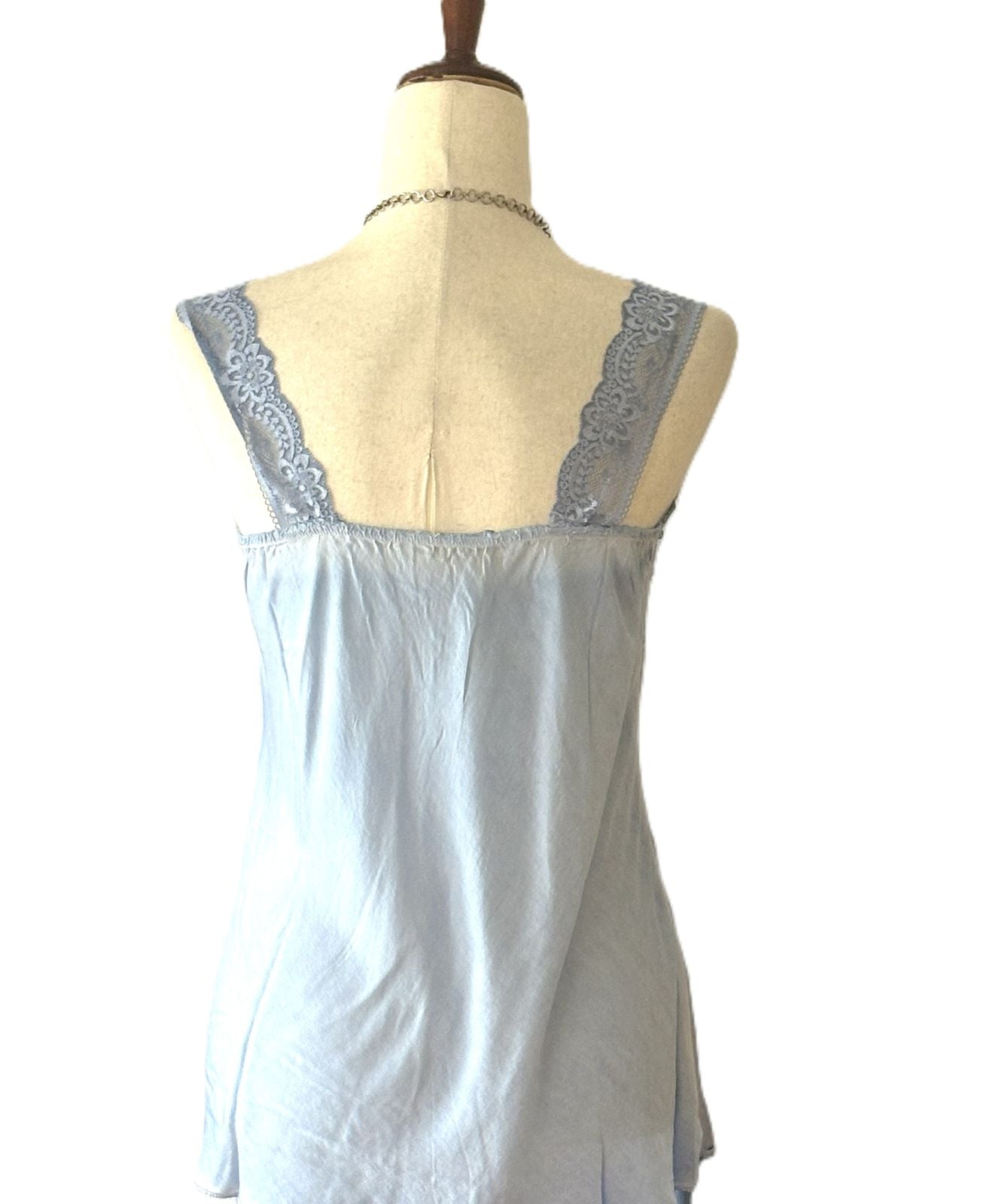 Top,  Lingerie Themed Silk Tank with V-Neck Lace. (6 colors)