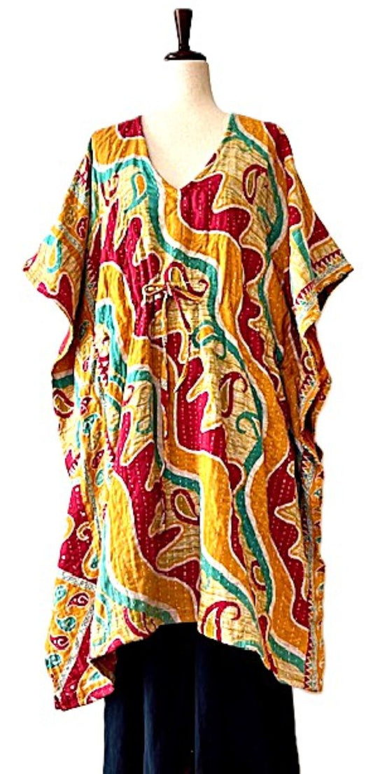 Caftan, The Perfect Lounger For Home and Resort (Yellow Red)