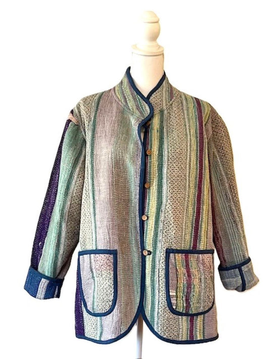 Specialty Collection: Designer Patchwork Hand Embroidered Jacket. Fully Reversible.(Mixed) )