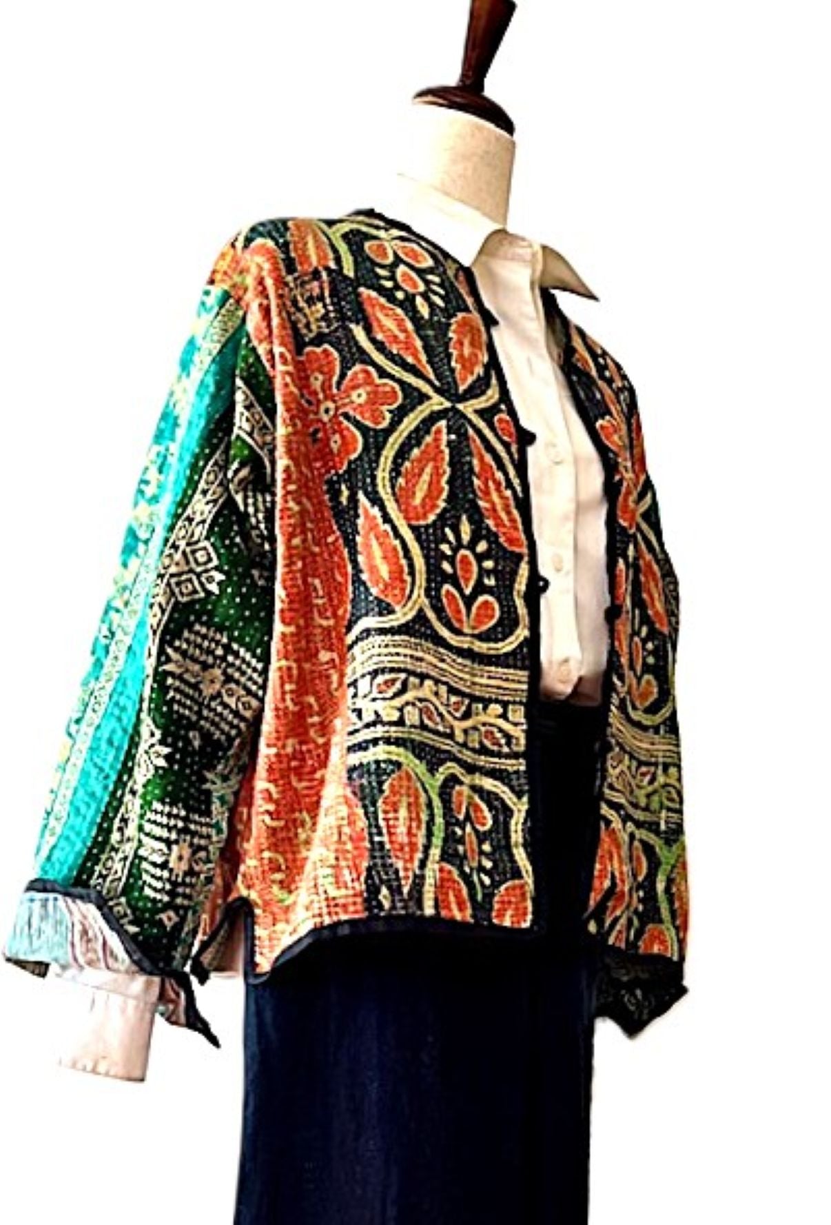 Fully Reversible Luxe Cotton Quilted Jacket. 2 Different Looks