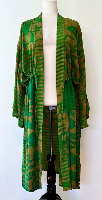 Kantha Bae Dreamweaver Silk Kimono Is A Statement Piece. (Lime)