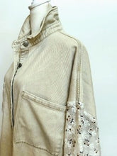 Hot Trend, Collared Button Down Shacket with Contrast Lace