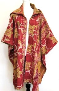 Kantha Knee Length Coats: Hot Sellers  (Gold/Red)