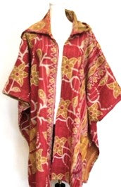 Kantha Knee Length Coats: Hot Sellers  (Gold/Red)