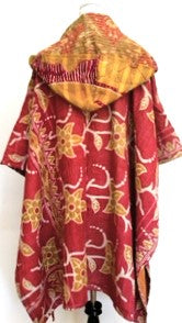 Kantha Knee Length Coats: Hot Sellers  (Gold/Red)