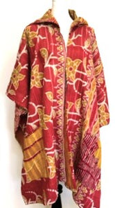 Kantha Knee Length Coats: Hot Sellers  (Gold/Red)