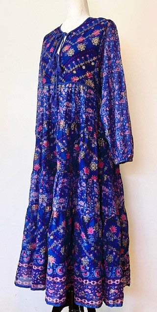 Mini Floral Mix Printed Midi Dress Boho Influence.