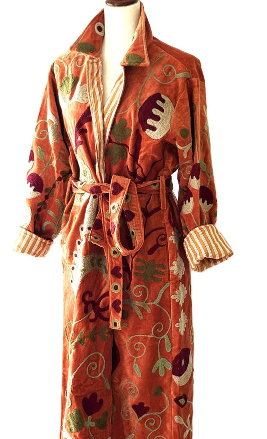 Specialty Collection, Long Statement Piece Hand Embroidered Suzani Jacket