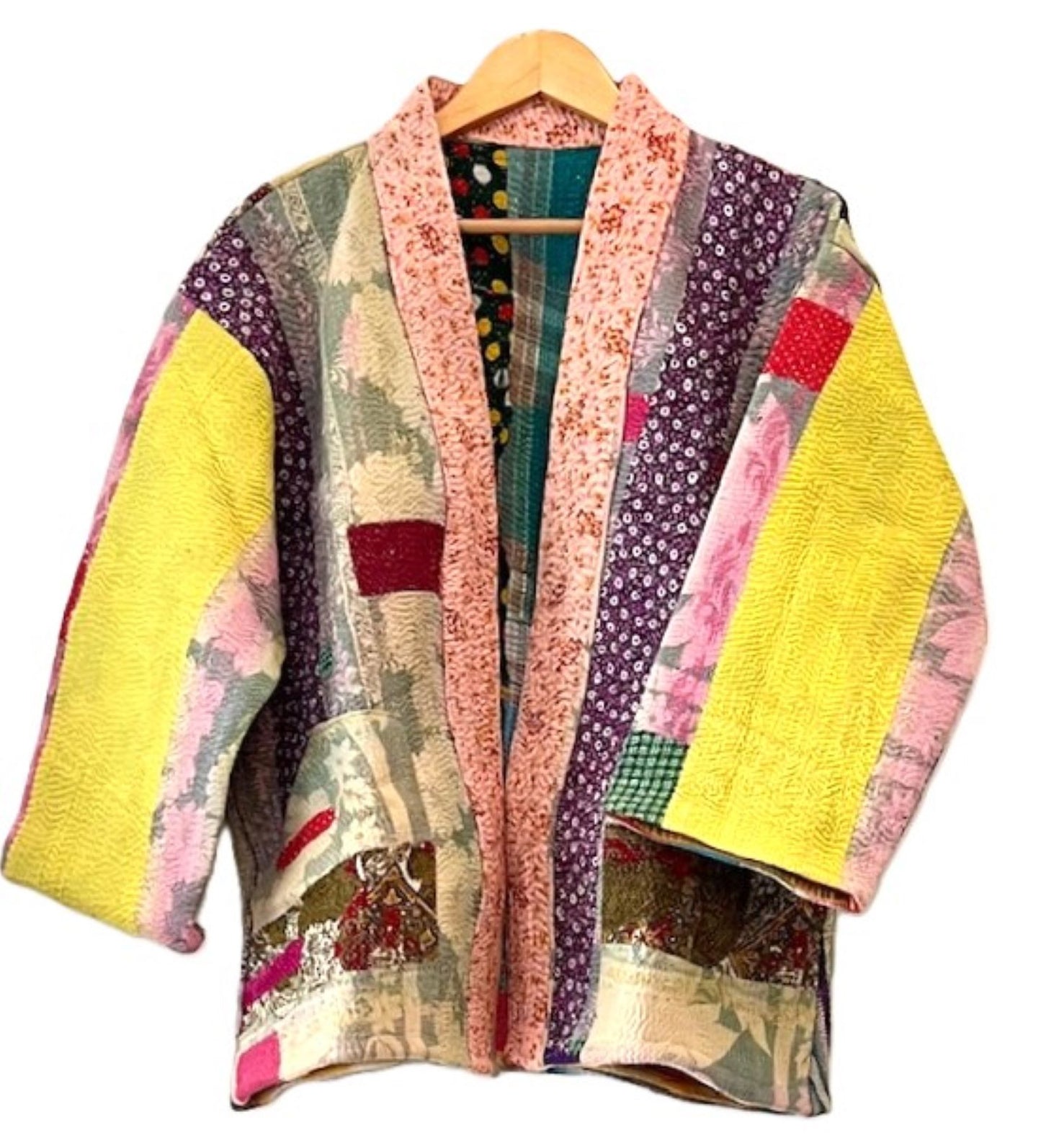 Specialty Collection: Short Designer Patchwork Hand Embroidered Jacket. Fully Reversible. (Copy)