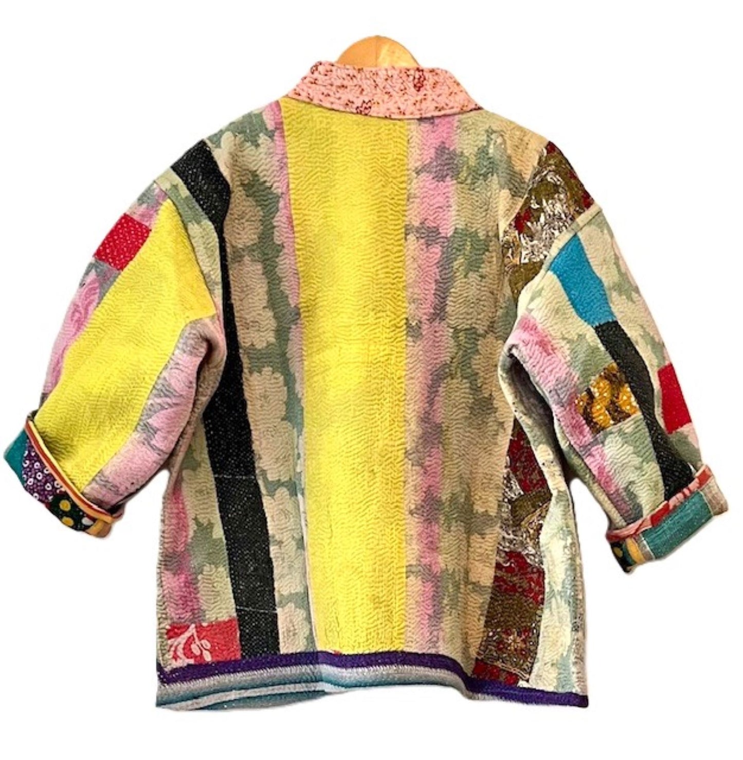 Specialty Collection: Short Designer Patchwork Hand Embroidered Jacket. Fully Reversible. (Copy)