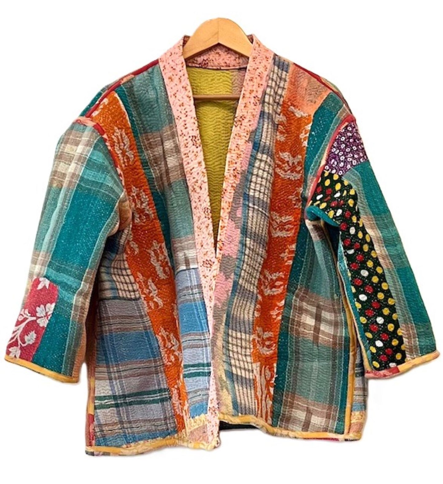 Specialty Collection: Short Designer Patchwork Hand Embroidered Jacket. Fully Reversible. (Copy)